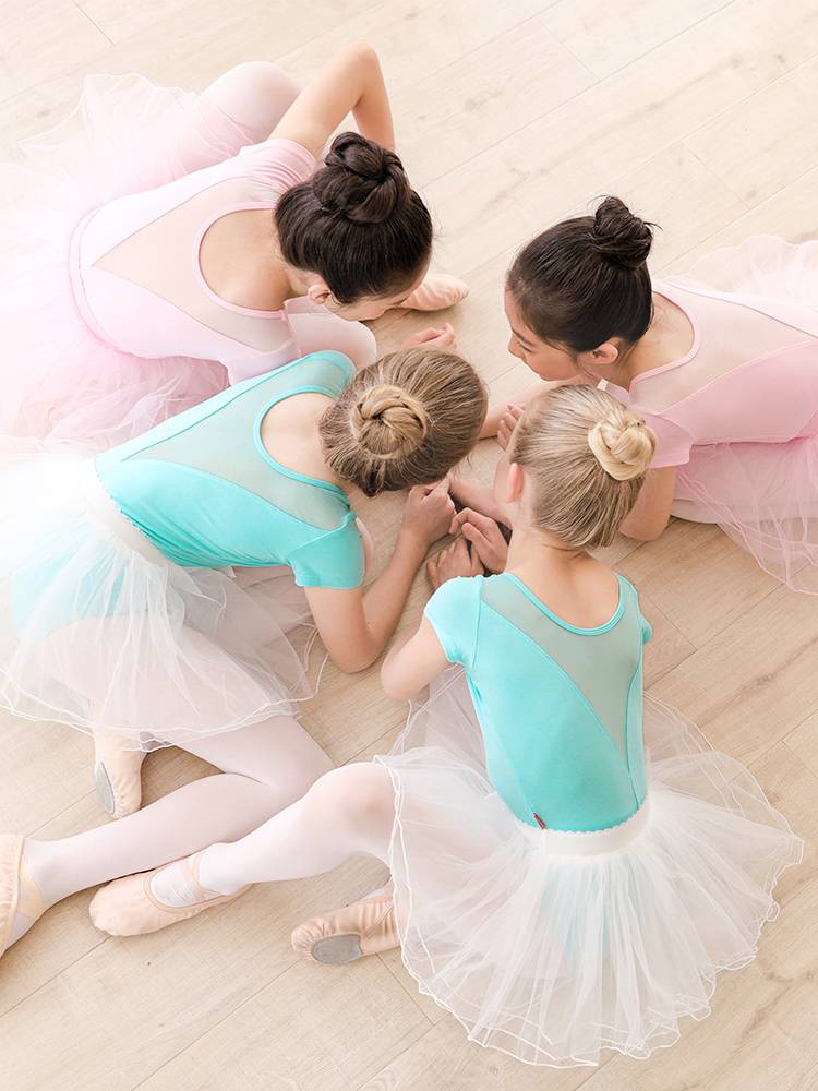Children's dance clothing practice suit set girl short -sleeved dance skirt children spring and summer ballet body uniform dancing uniform