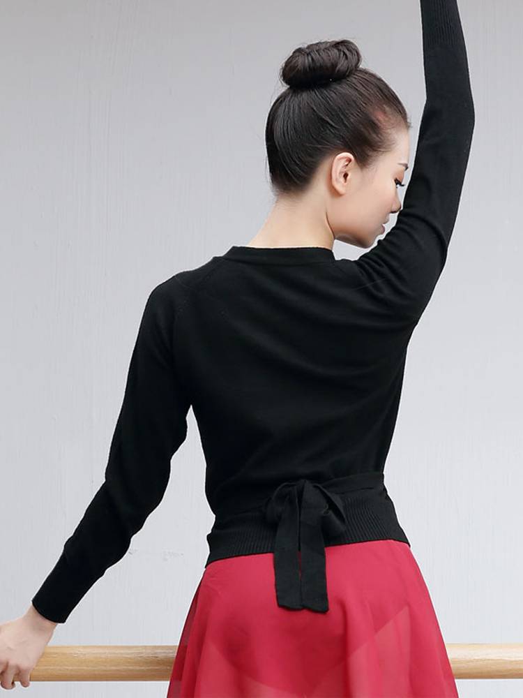 Dance clothing female sweater coat autumn and winter long -sleeved ballet exercises adult cardigan outside with small shawl children