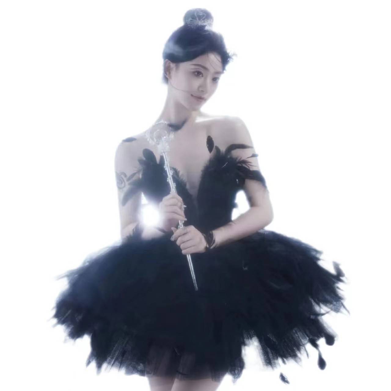 Photo studio new black swan dark elf girly girl theme Photography clothing ballet performance dress