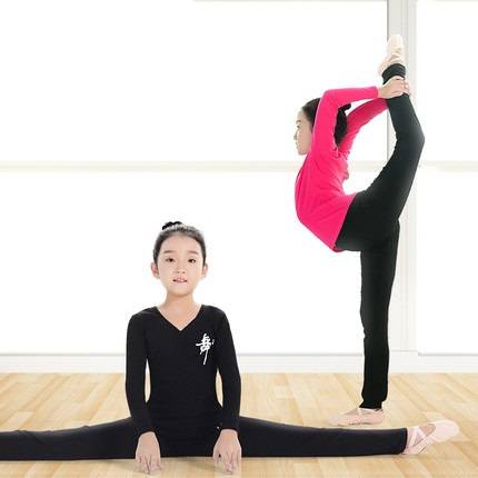Children's dance clothing suit autumn and winter dance clothes girl long -sleeved Chinese dance division exercise Latin dance clothing