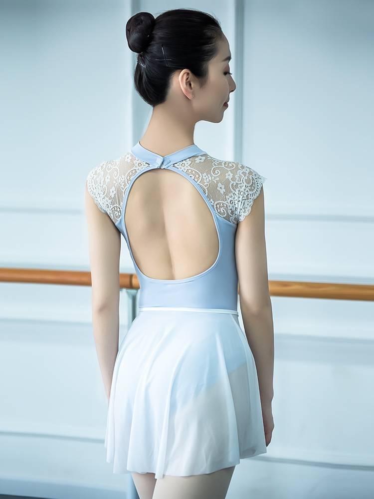 Little jasmine embroidery gymnastics clothing adult female ballet exercise service conjoined dance service base training suit
