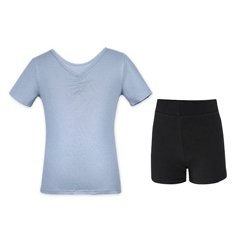 Dance service children's professional training service long short -sleeved top ballet split short test clothing