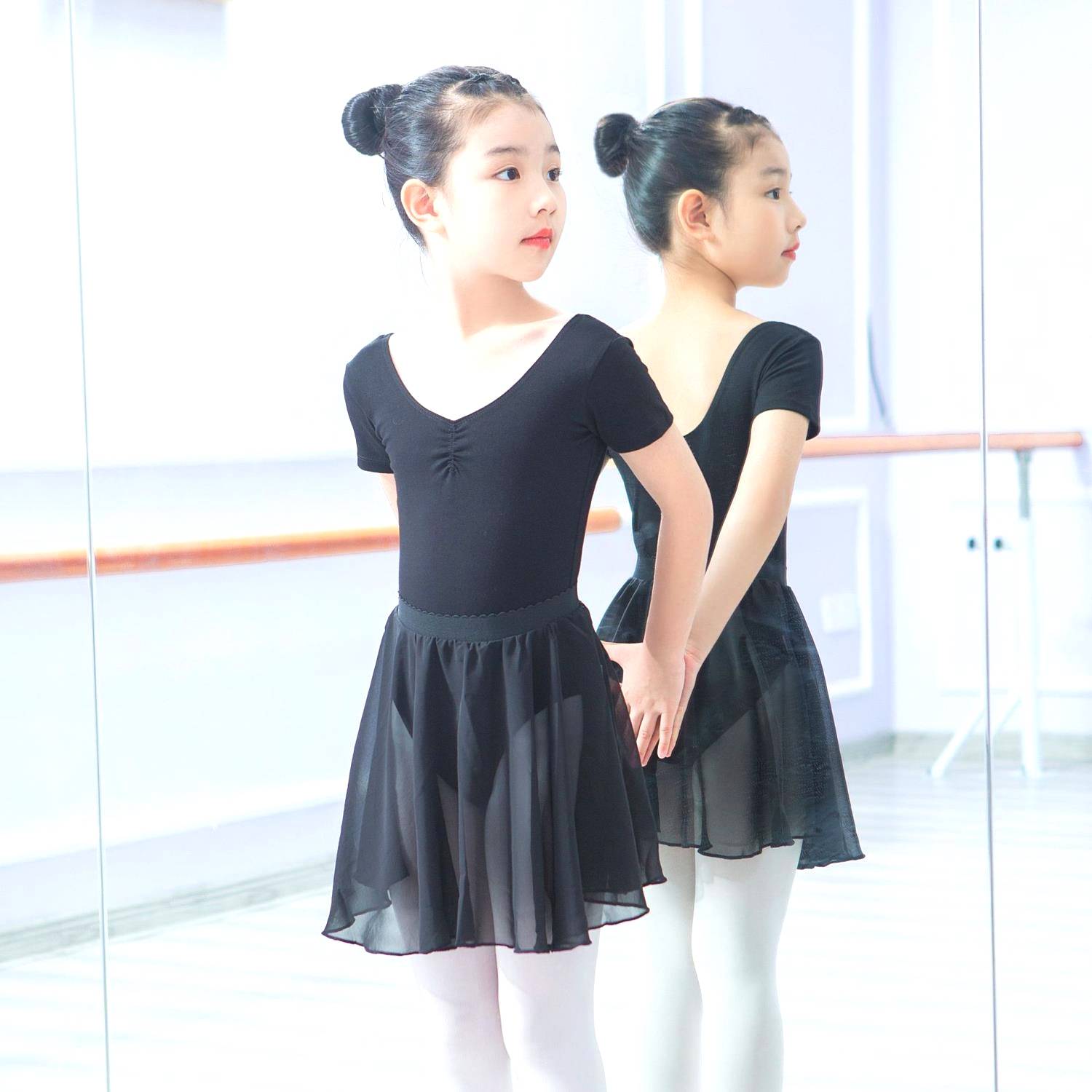 Children's dance chiffon skirt Girls versatile skirt girl loose skirt practice apron white dance skirt