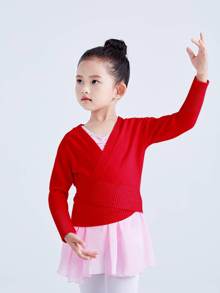 Children's dance sweater girls autumn and winter long -sleeved cardigan dance jacket ballet jackets to practice small shawl