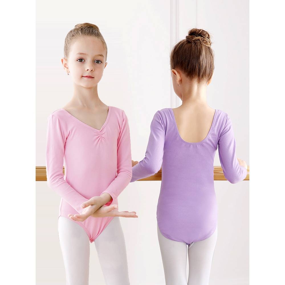Children's dance clothing girl ballet dance exercise short -sleeved dance dancing dance dance clothes shape clothes purple gymnastics uniform