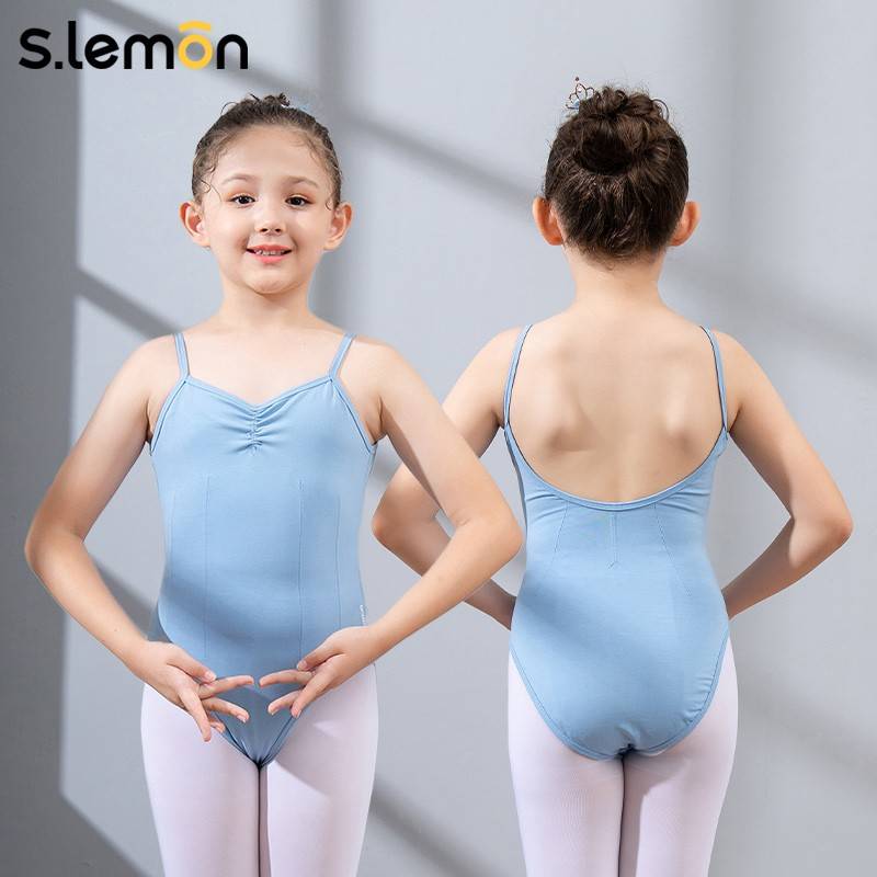 Children's dance service girl practice service summer suspender gymnastics uniform Chinese dance connection body clothes ballet performance service