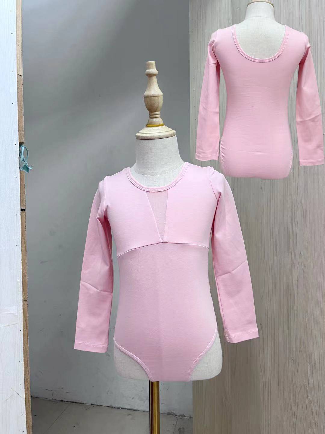 Children's summer ballet dance conjoined body has hidden buckle refined cotton puff skirt stitching practice clothes dance clothes
