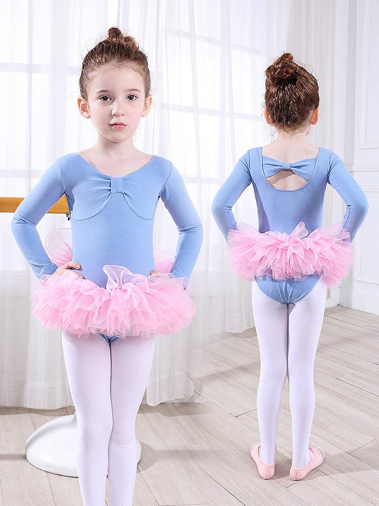 Children's dance service girl short -sleeved practice service children ballet skirt children's shape clothes Chinese dance dance clothes