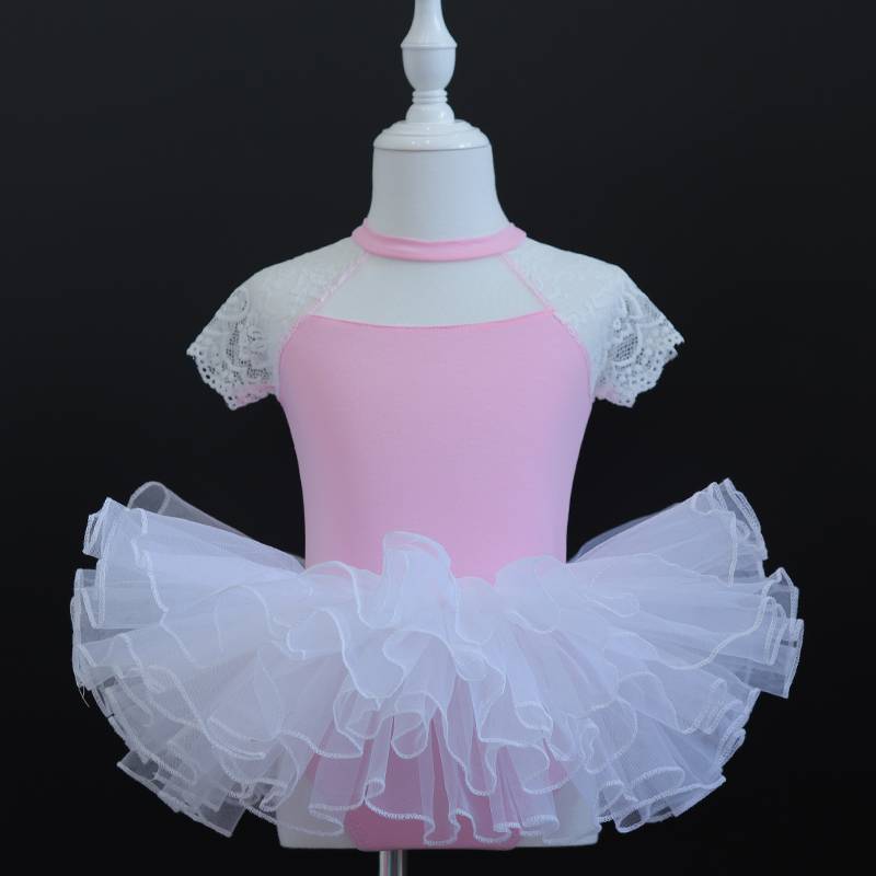 Children's dance service girls practice girls girl summer short -sleeved ballet skirt body test Chinese dance dance service