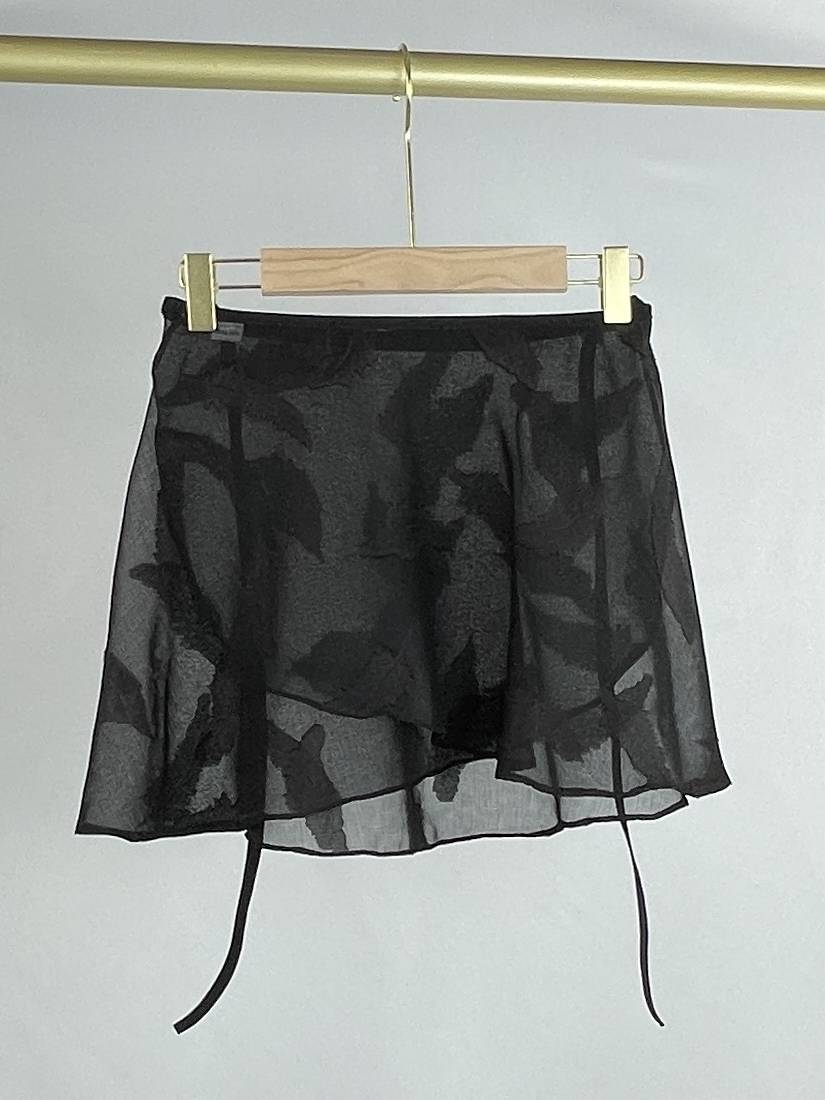 Ballet dance skirt Black feathers, one -piece band skirt adult daily dance training base training performance skirt