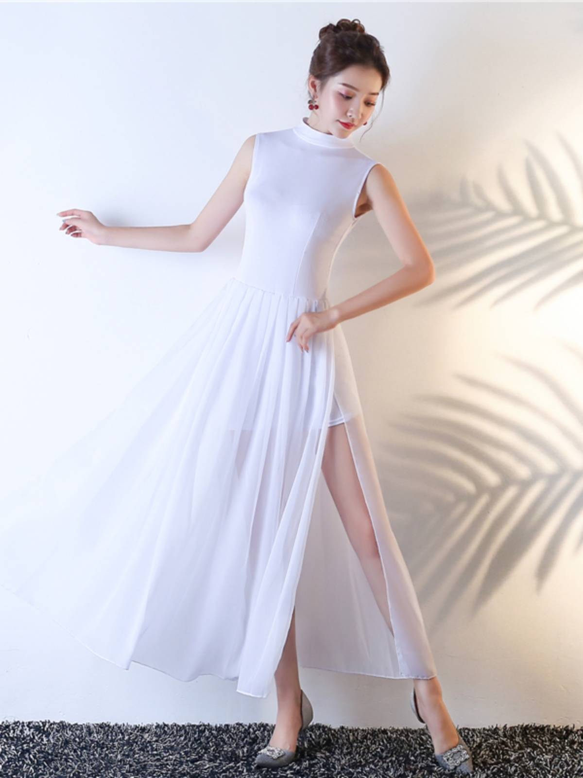 The new white Fanghua same modern dance venelon skirt show dance service performance service ballet dance service girl