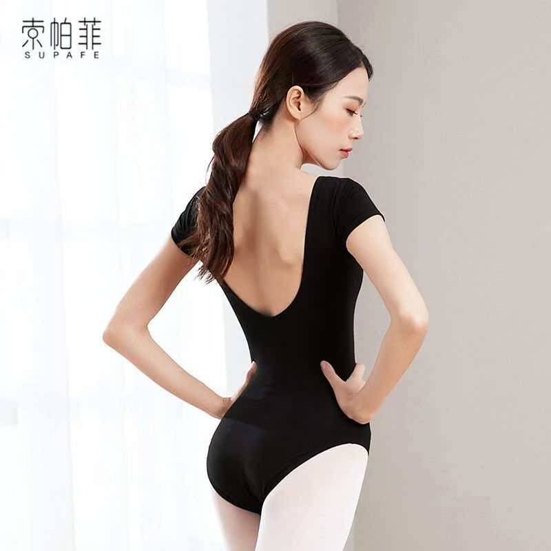 Supafe (Supafe) Ballet Practice Short -sleeved Dance Practice Strait High -His Top Female Arts