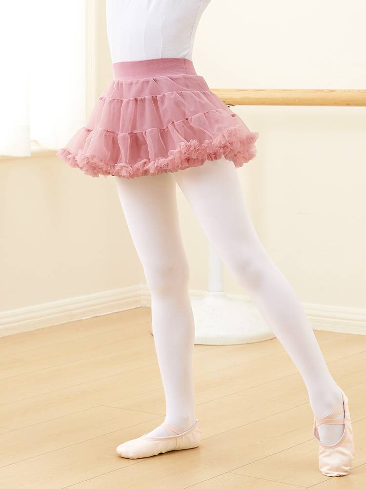 Children's dance skirt pink TUTU skirt girl ballet exercise dancing dancing panton skirt baby princess skirt