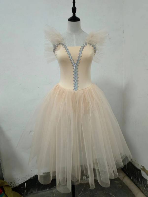 Ballet dance skirt performance adult professional group dance skirt long skirt white children's canopy ballet performance clothes