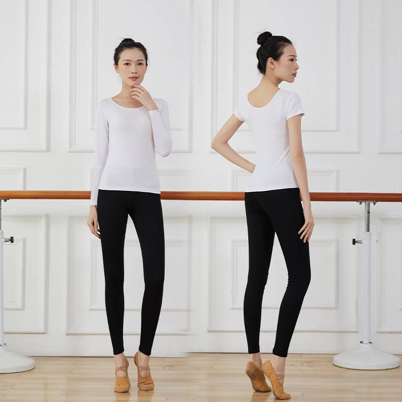 Dance service female adult tight leggings Latin modern body round neck top training ballet suit practice uniform