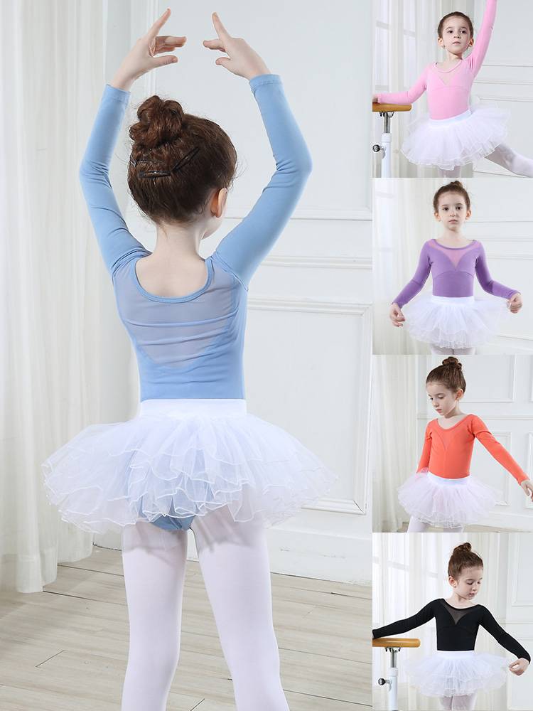 Children's dance service girl ballet skirt practicing dancing summer short -sleeved children's gymnastics suits Chinese dance body clothes