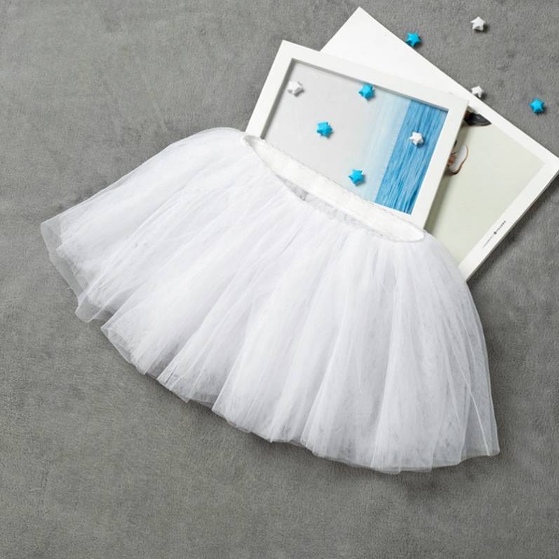 Children's dance gauze skirt half -body net gauze skirt four -layer puffy skirt girl ballet exercise performed princess skirt