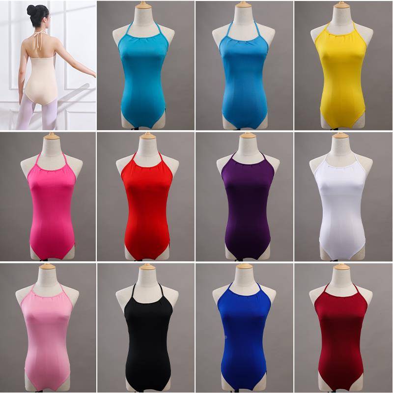 2024 new adult gymnastics uniforms female shoulder -shaped camera student art test with ballet connecting exercises to write