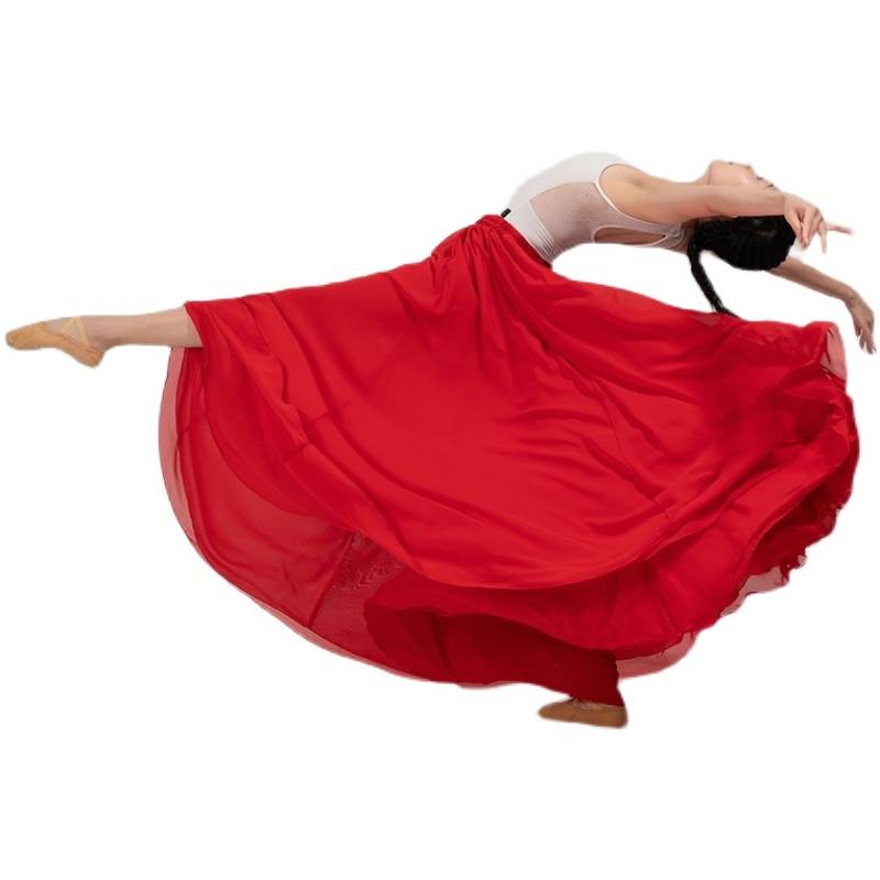 Classical dance clothing female elegant Xinjiang dance performance service clothes half -body long skirt, modern ballet training dress skirt