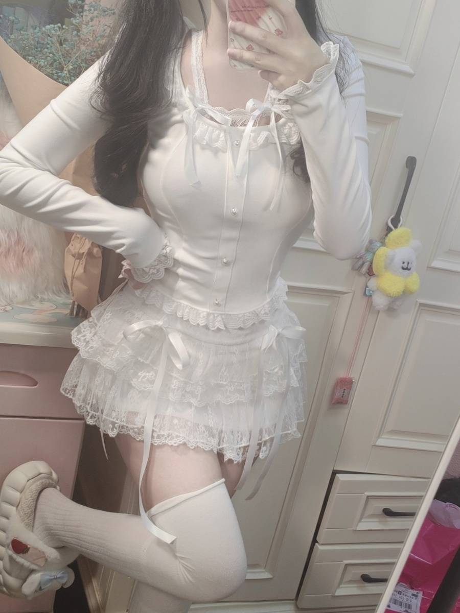 Spot sweet girl lace cake panton skirt ballet fairy white pure desire hot girl pleated skirt