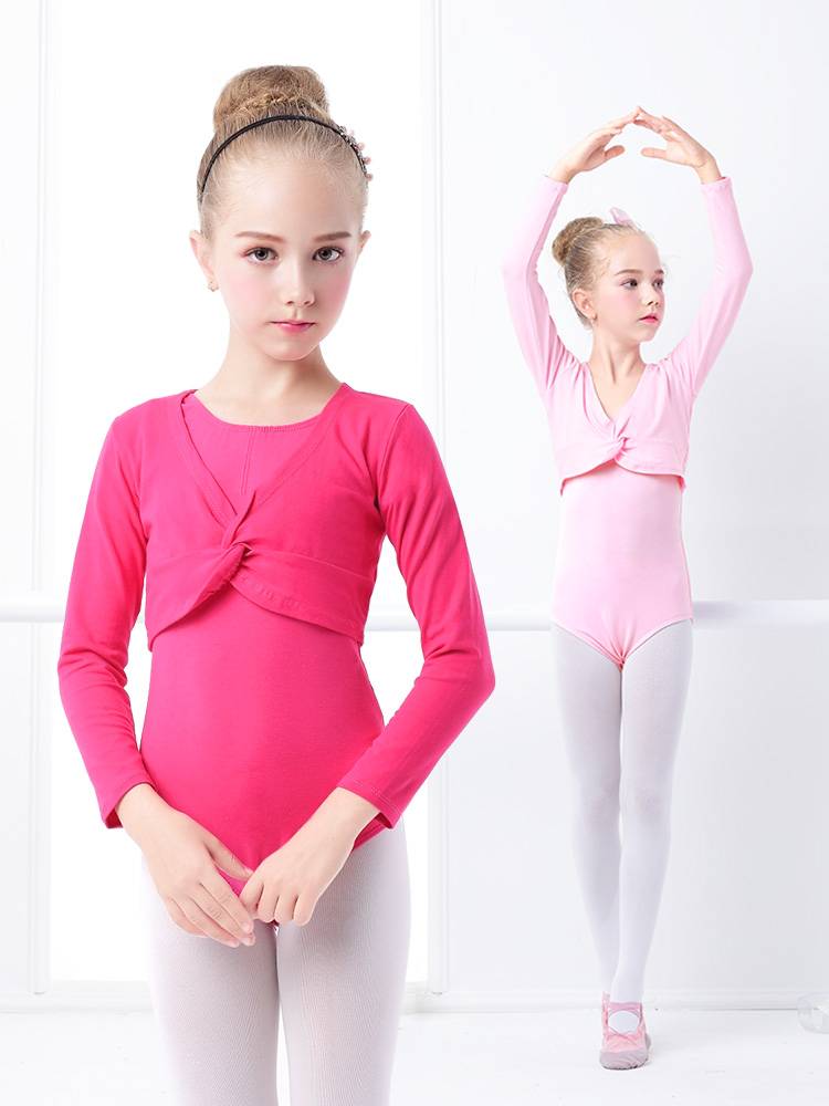 Children's dance service shawl autumn and winter girl practice clothes small jacket Chinese dance ballet long -sleeved shoulder sweater