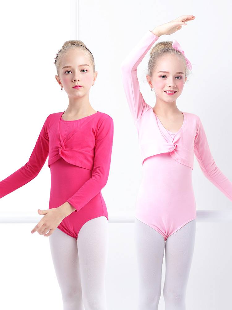 Children's dance service shawl autumn and winter girl practice clothes small jacket Chinese dance ballet long -sleeved shoulder sweater