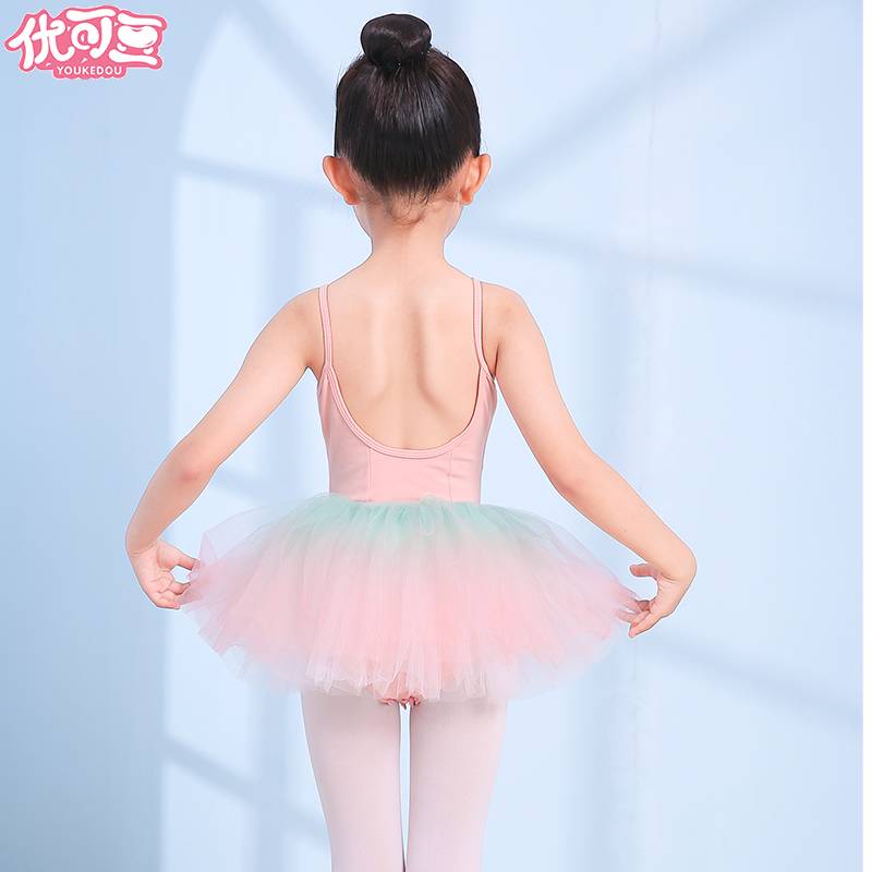 Children's dance service girl girl suspender ballet dance panton skirt dance clothes children's Chinese dance exercise service