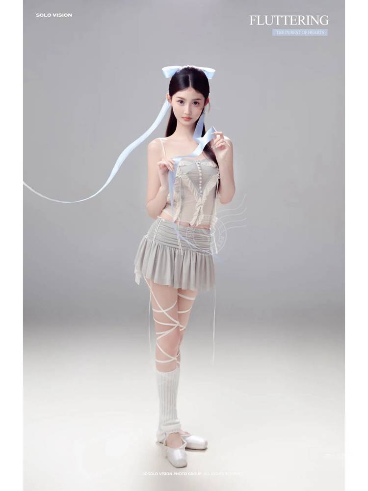 Photo studio Korean small fresh pure desire ballet girl photo atmosphere sense, butterfly princess portrait art photo clothing