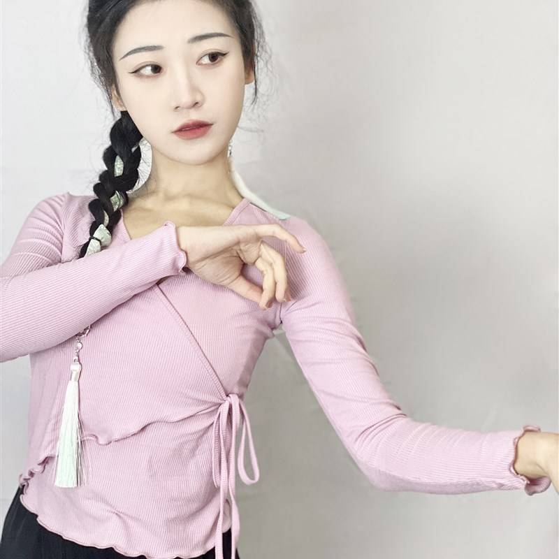 Modern Dance Classical Practice Services Spring and Autumn Yoga Ballet Base Training Dance Dance Series Pure W Cotton Top Girls