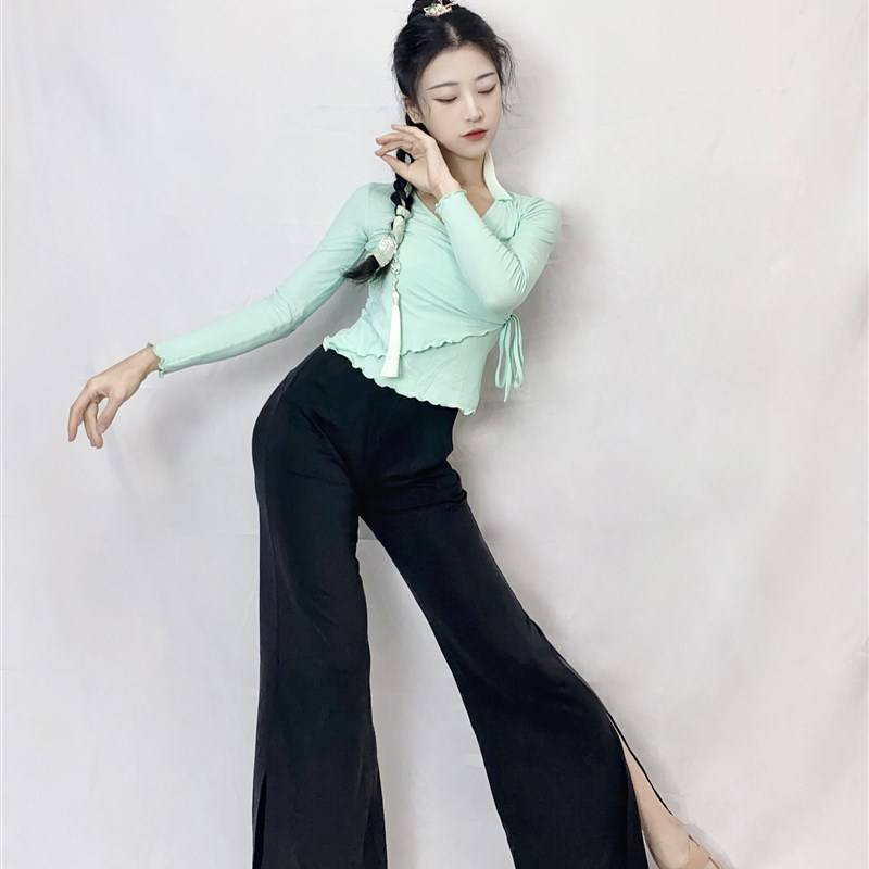 Modern Dance Classical Practice Services Spring and Autumn Yoga Ballet Base Training Dance Dance Series Pure W Cotton Top Girls