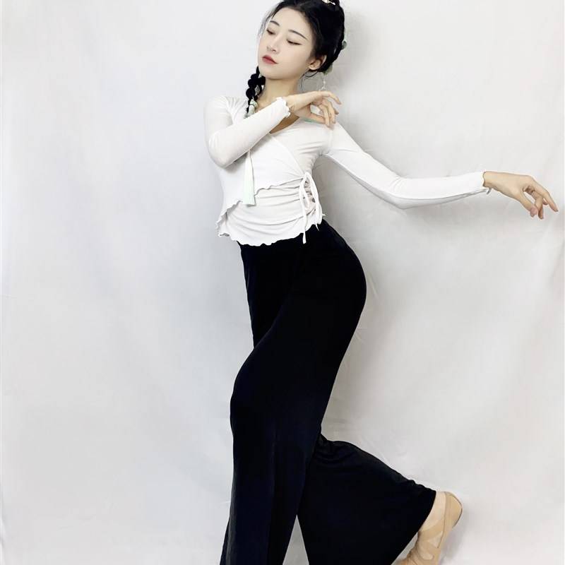Modern Dance Classical Practice Services Spring and Autumn Yoga Ballet Base Training Dance Dance Series Pure W Cotton Top Girls