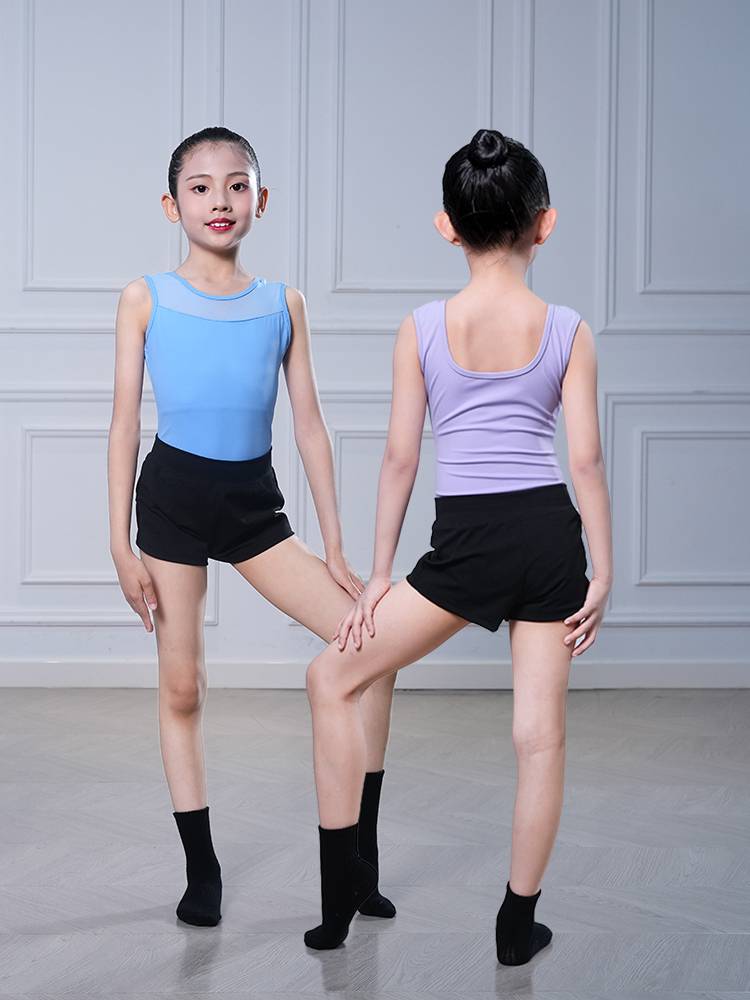 Summer girls Chinese dance service ballet exercise -level body clothes puffy skirt gymnastics uniform shorts suits