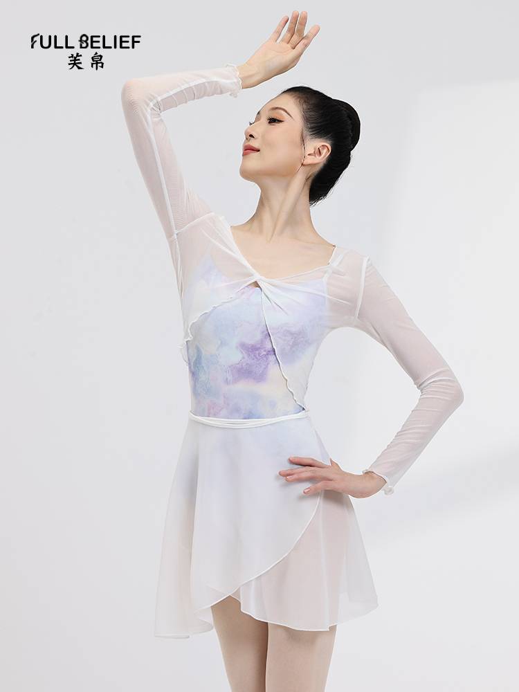 Fuxi Ballet Dance Discipline Women's Gargam Gaunting Gymnasis with Short Small Cousin thin top tops