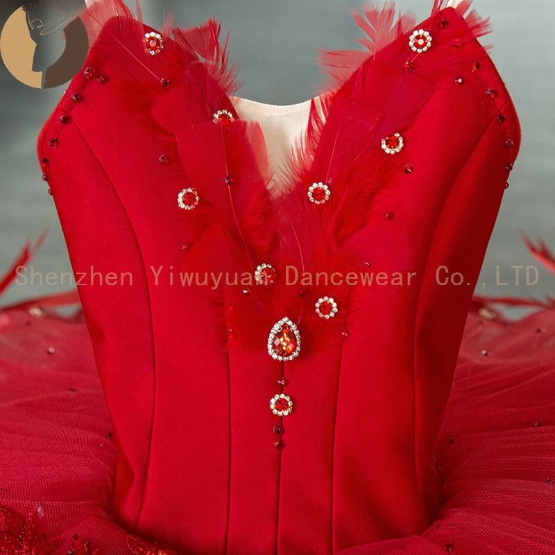 Fltoture ballet TUTU skirt female adult children's professional competition performance clothing red dance skirt performance clothing