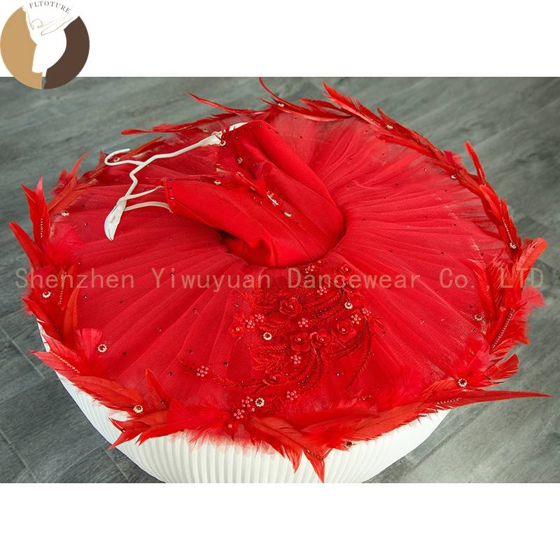 Fltoture ballet TUTU skirt female adult children's professional competition performance clothing red dance skirt performance clothing