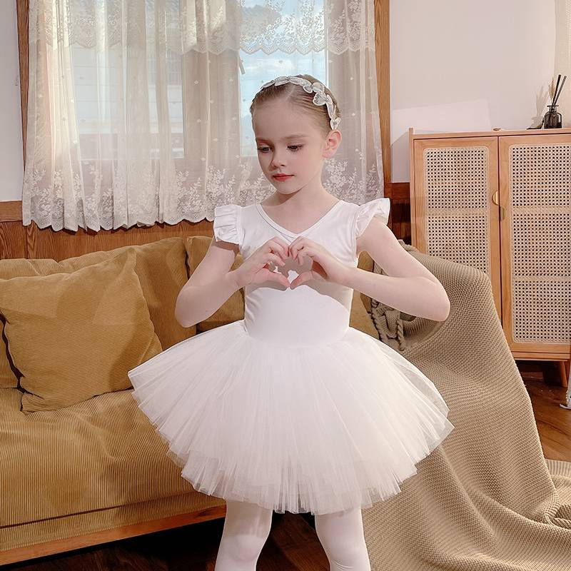 Ballet dance skirt short skirt girl dancing practicing pink white net gauze panton skirt children's dance gauze skirt