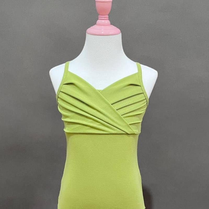 Pink white clothes tight -fitting sports art test new suspender opening Chinese dance princess style ballet autumn and winter