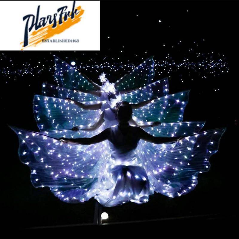 LED glowing wings performance, belly dance cloak cloak, fluorescent butterfly dance adult female ballet watch show