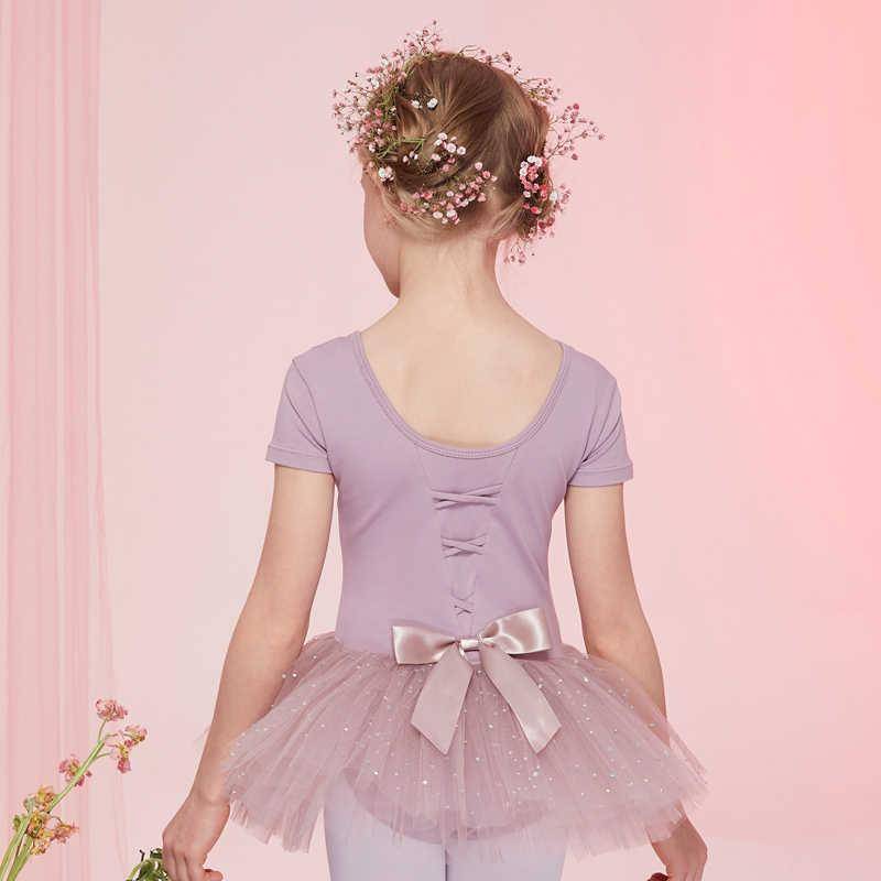 Children's dance clothing practice service girl ballet skirt summer short -sleeved dancing Chinese dance -shaped sportswear test clothing