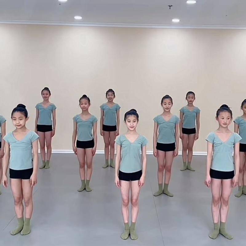 Dance suit suit small top ballet temperament fast dry women's slim -fitting new flying flying sleeve high grams thin shoulders