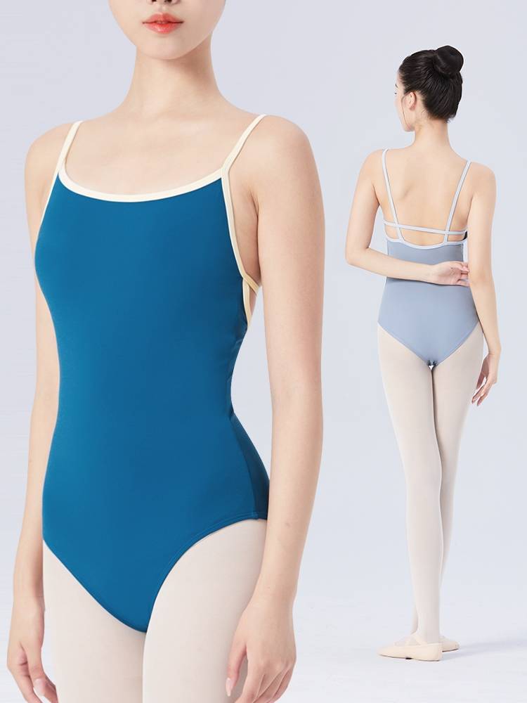 Ballet dance exercise high -grade art test dance service adult female suspender gymnastics uniform contrasting color base training new style