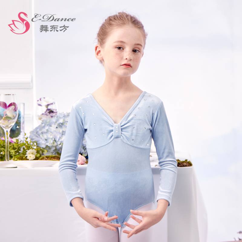 Spot children's dance clothing girl dancing clothes spring u autumn long -sleeved ballet skirt practice service connecting examination service