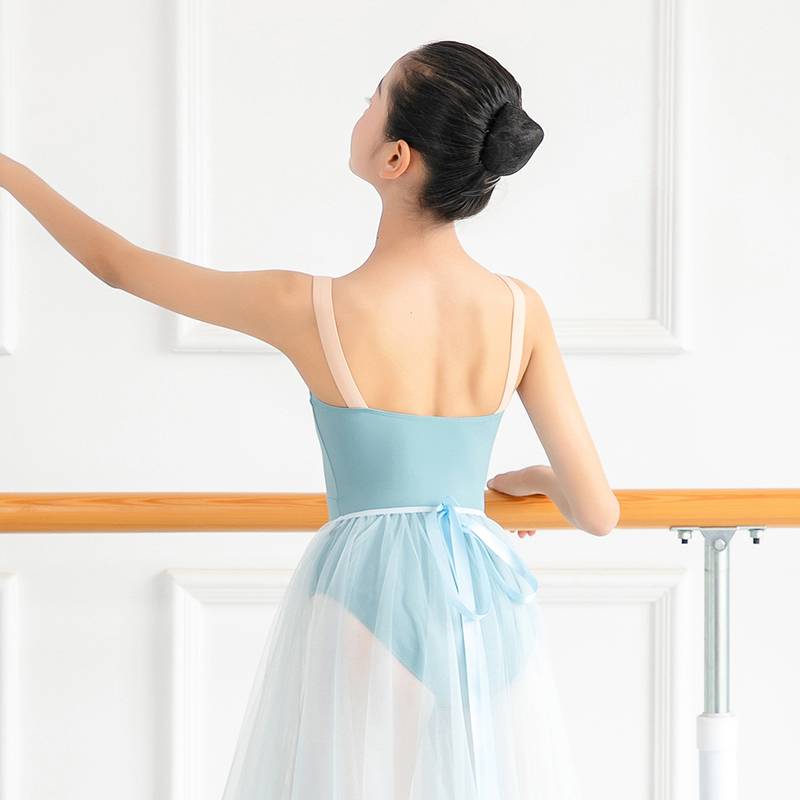 Little jasmine children's ballet dance exercise dance gymnastics clothing shape, girl professional art test suspender conjoined uniform
