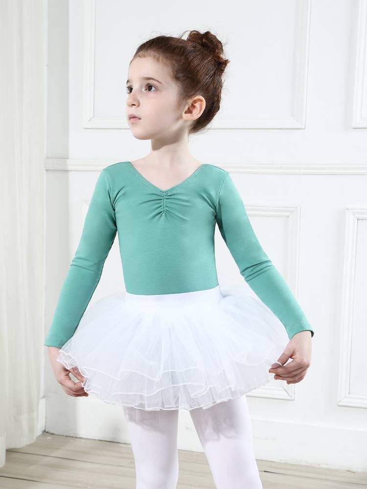 Children's dance clothing practice service girl ballet skirt young children's art test sportswear children's clothing conjoined
