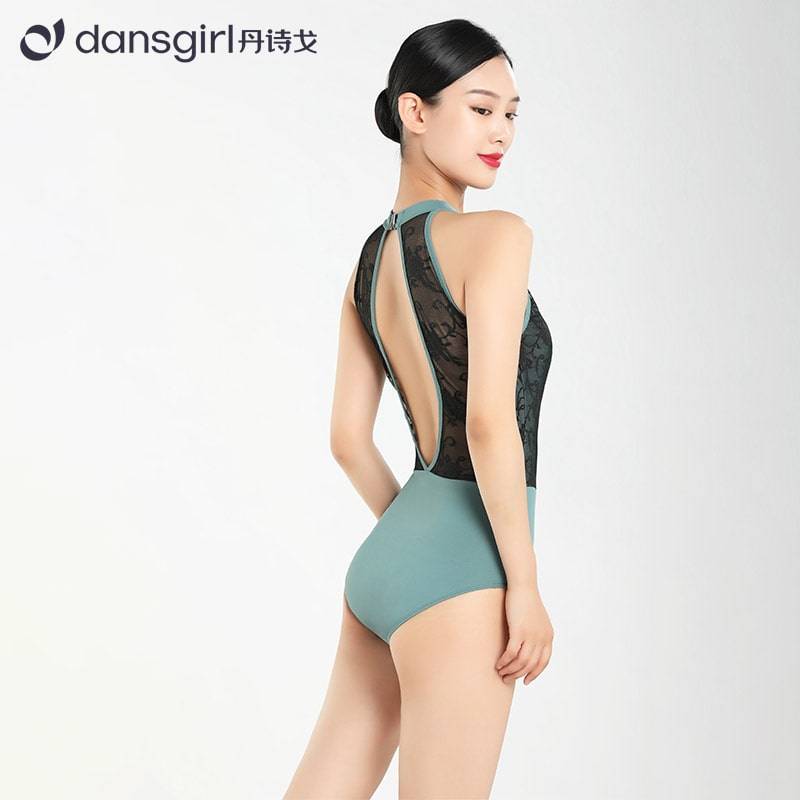Dan Shig ballet dance service performance service gymnastics uniforms, conjoined stitching net gauze yoga clothes