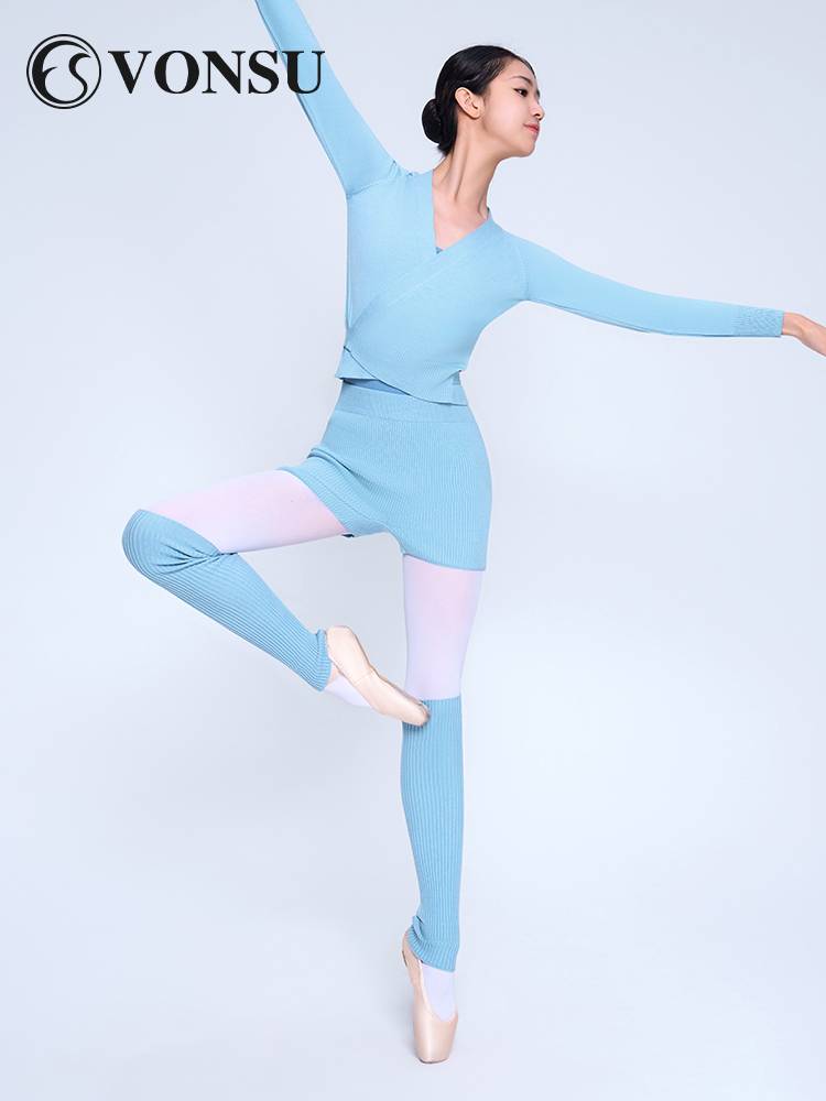 Fanshu dance long -sleeved cardigan sweater shawl children's ballet training jacket adult keeping warm tops autumn and winter