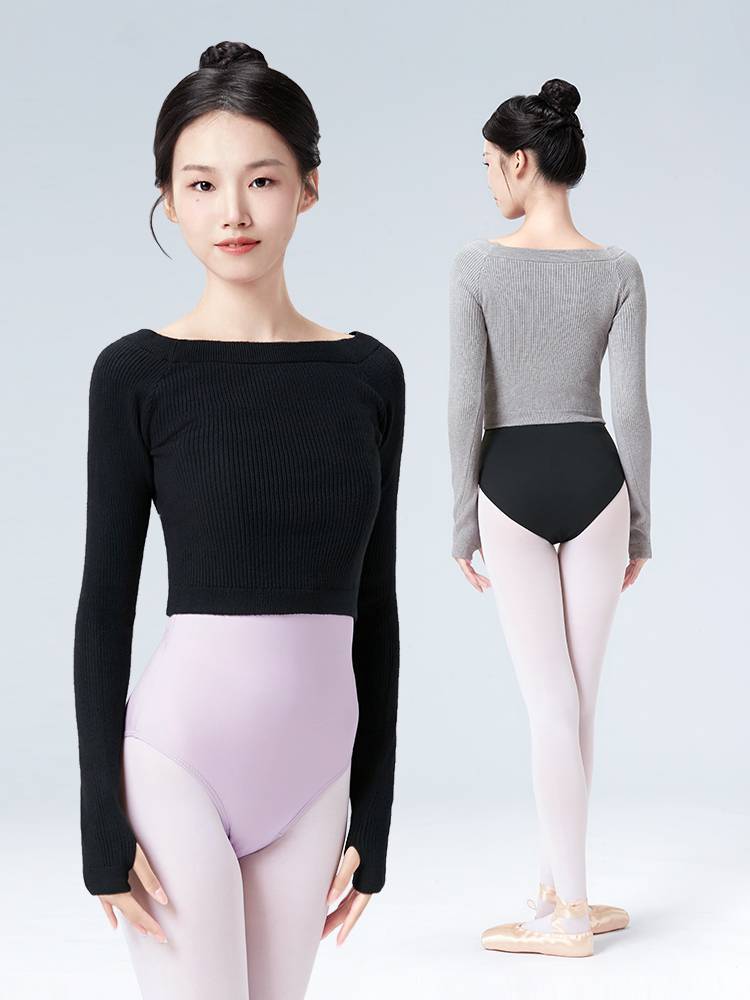 Dance practice service female sweater ballet dance in the autumn and winter long -sleeved dance clothing adult warm jacket outside the shawl