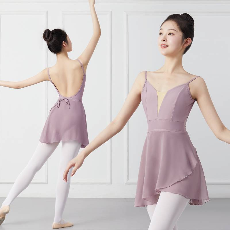 Spot adult gymnastics dance dance service female S summer ballet body training gauze skirt suspender conjoined body top teaching
