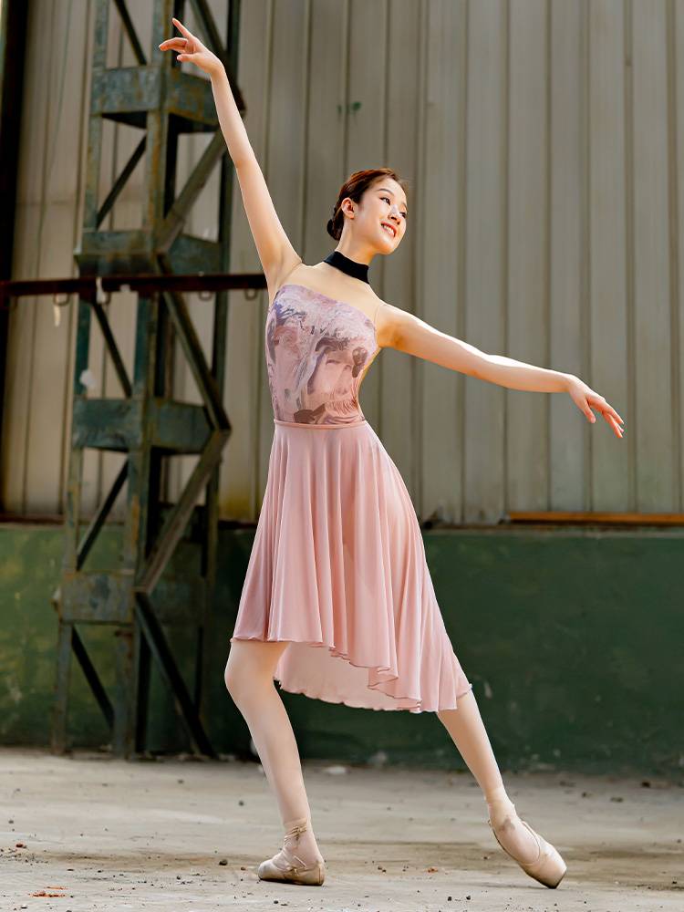 Danzbaby ballet dance dance service female autumn high-necked printed gymnastics uniforms air yoga clothing 213-2