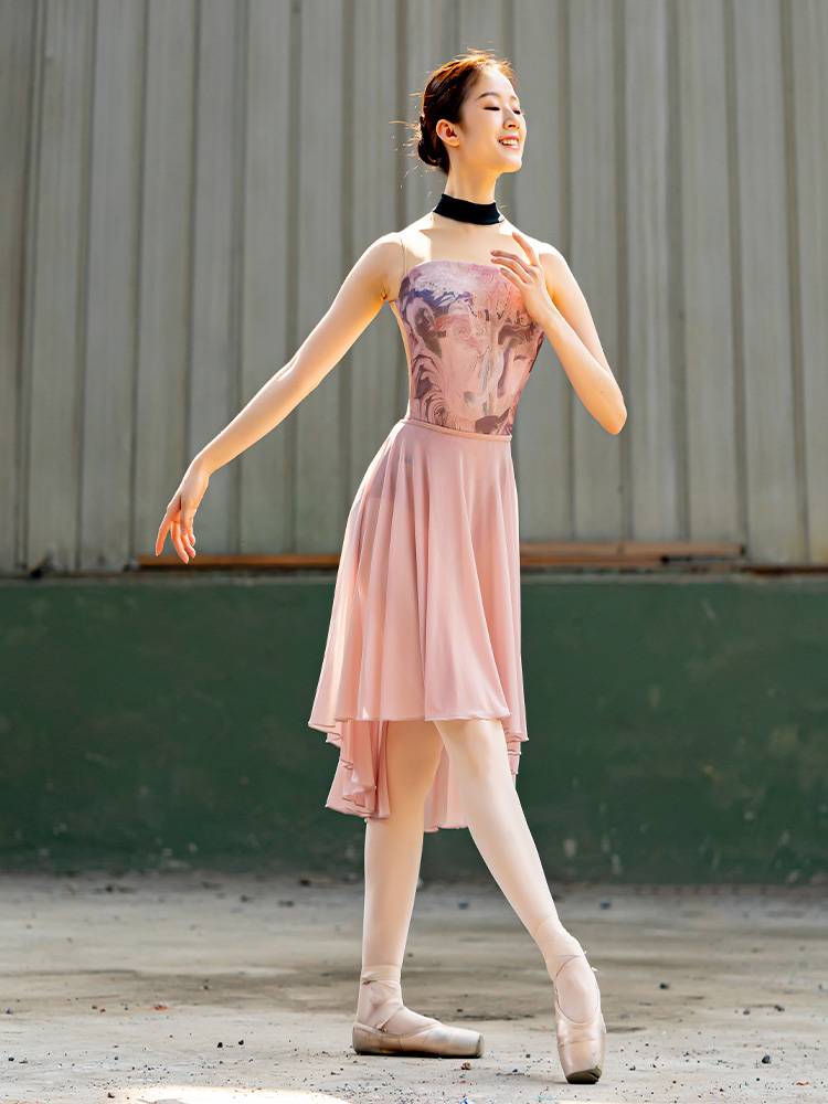 Danzbaby ballet dance dance service female autumn high-necked printed gymnastics uniforms air yoga clothing 213-2